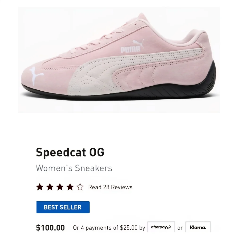 Puma Women's Speedcat OG Suede Sneakers Pink White Size 9.5/40.5 - Picture 2 of 11
